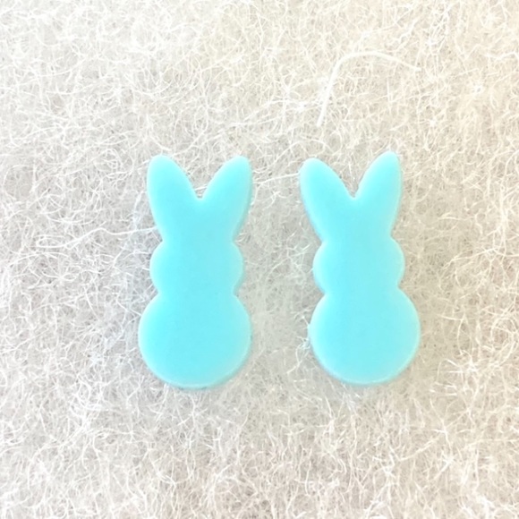Jewelry - Blue Peep Easter Bunny Bunnies Acrylic Stud Earrings
